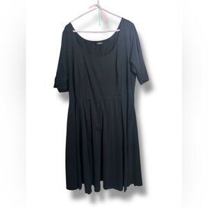 eShakti Custom Black Skater Dress – Approx. 3X